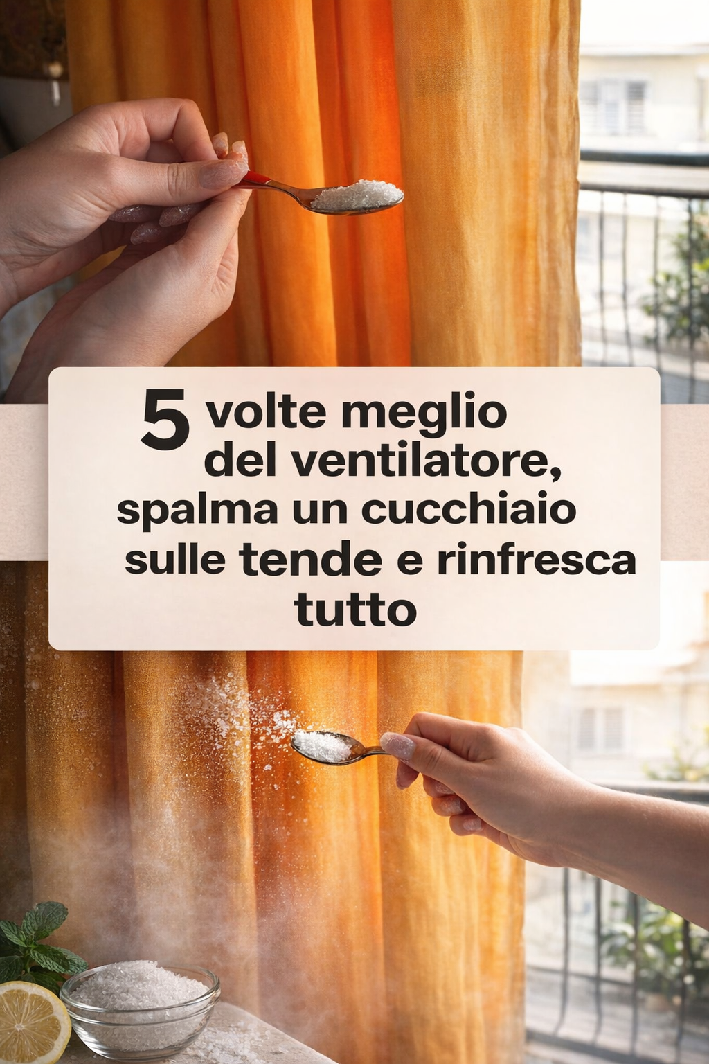 5 volte meglio del ventilatore, spalma un cucchiaio sulle tende e rinfresca tutto