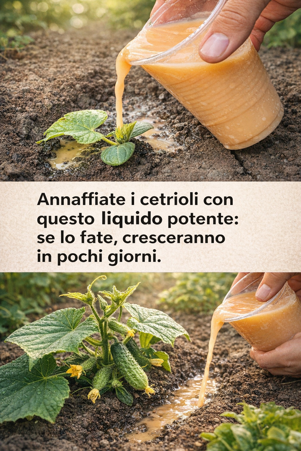 Annaffiate i cetrioli con questo liquido potente; se lo fate, cresceranno in pochi giorni.