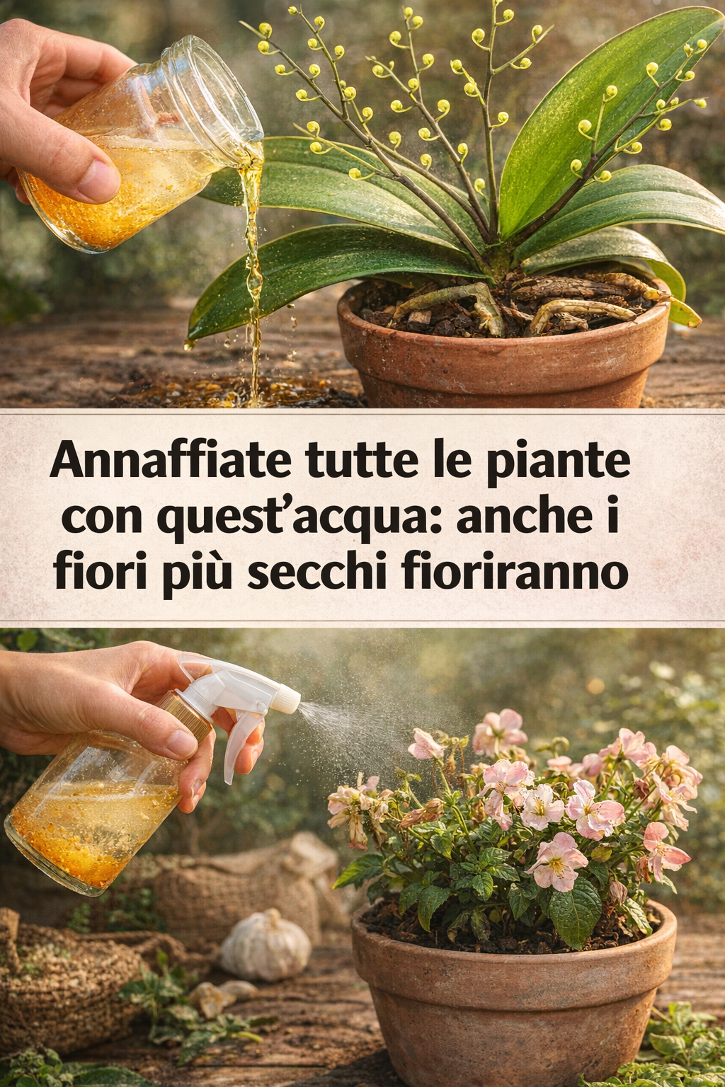 Annaffiate tutte le piante con quest’acqua; anche i fiori più secchi fioriranno.