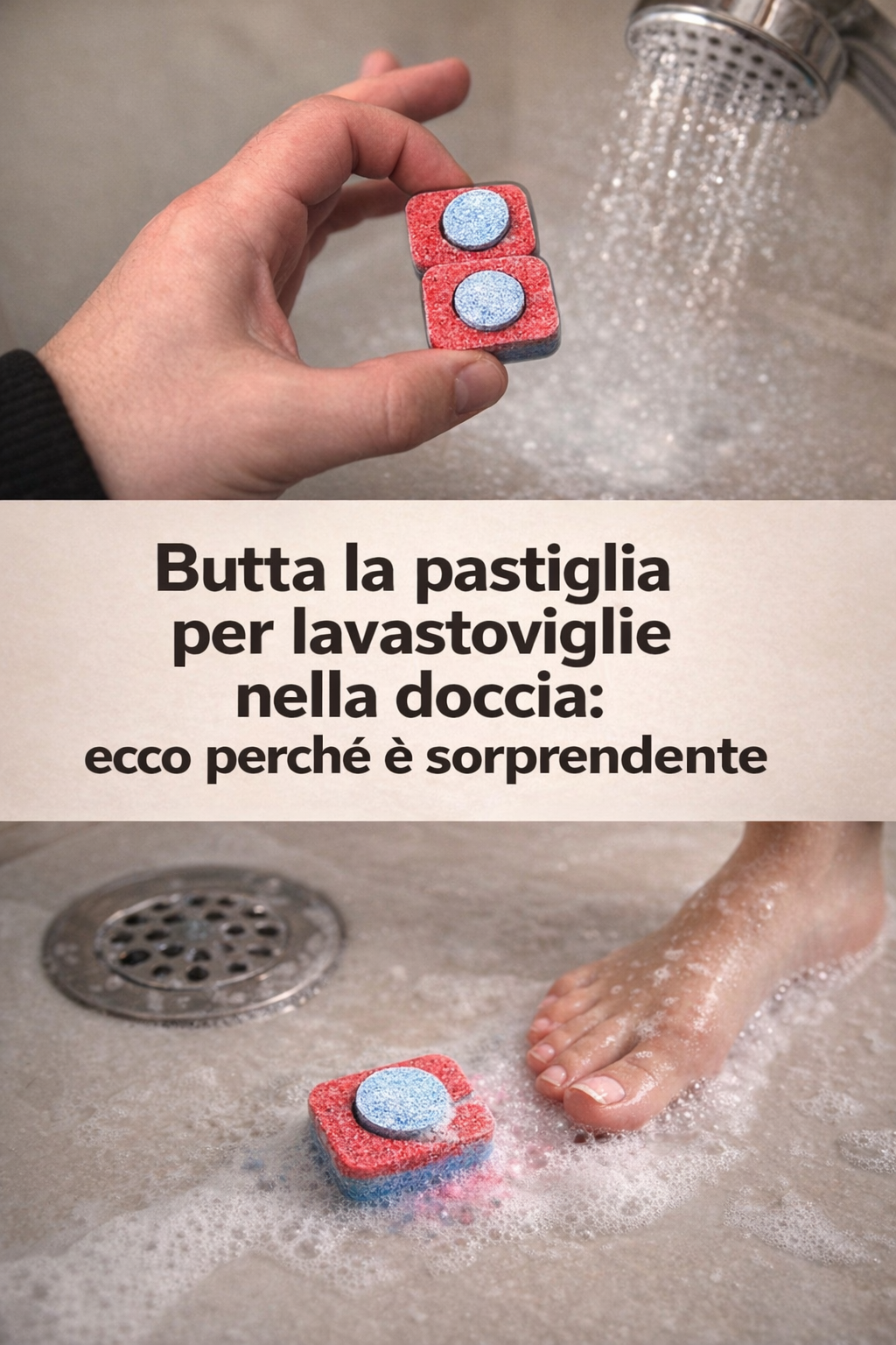 Butta la pastiglia per lavastoviglie nella doccia: ecco perché è sorprendente