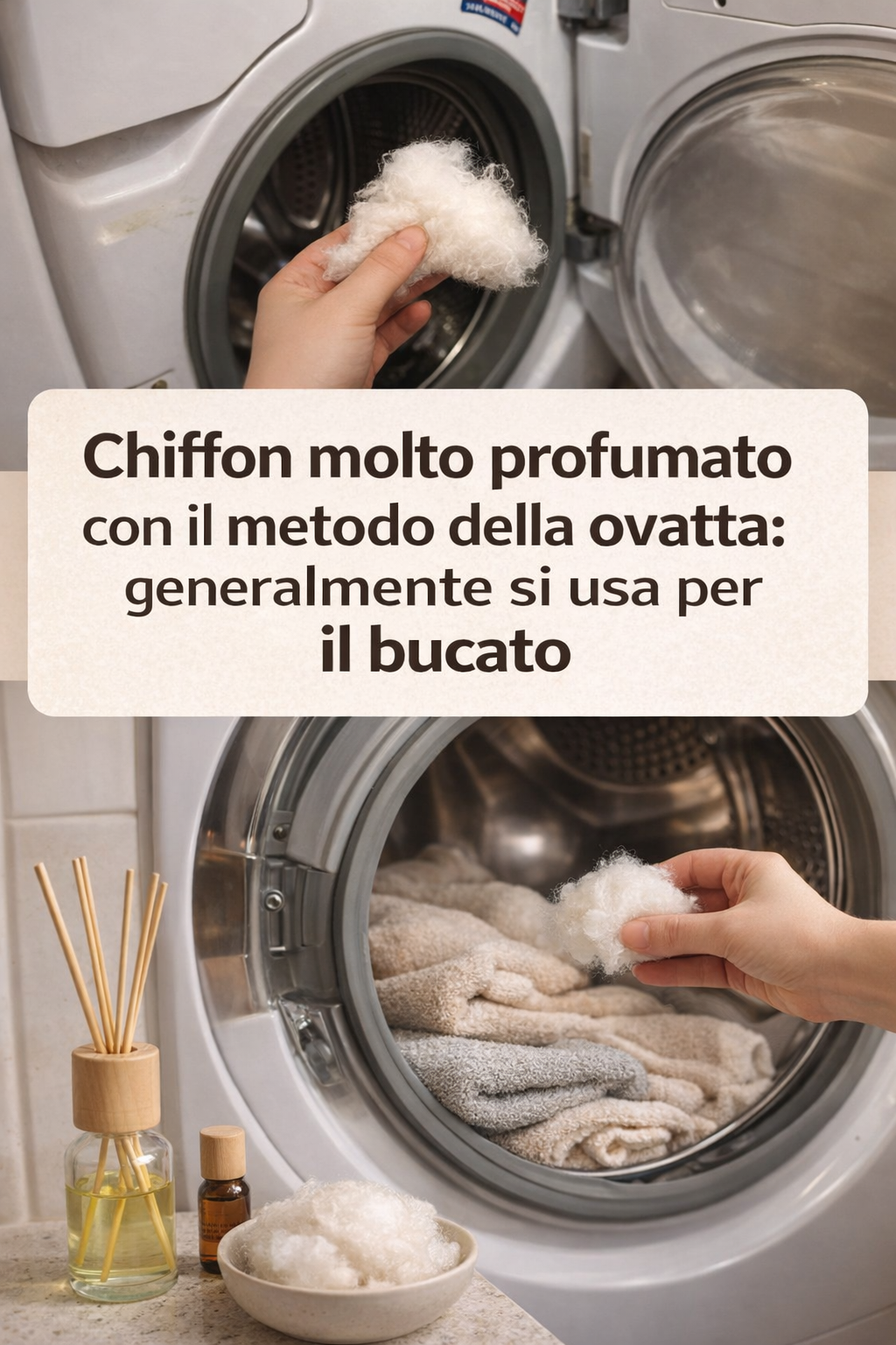 Chiffon molto profumato con il metodo della ovatta: generalmente si usa per il bucato