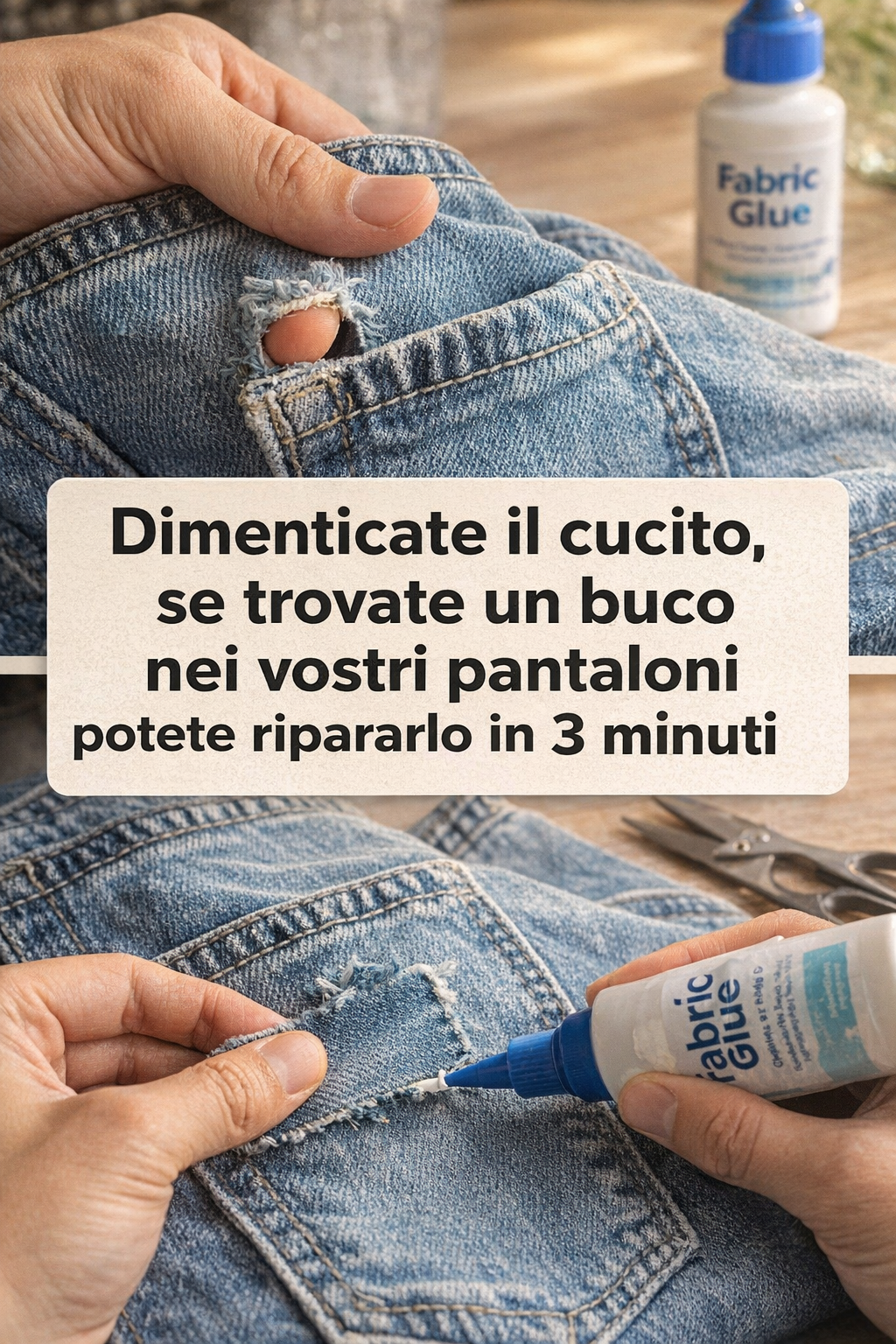 Dimenticate il cucito, se trovate un buco nei vostri pantaloni potete ripararlo in 3 minuti