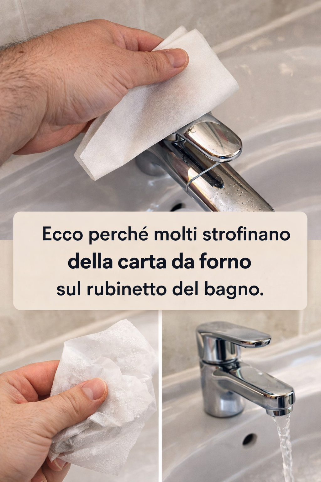 Ecco perché molti strofinano della carta da forno sul rubinetto del bagno.