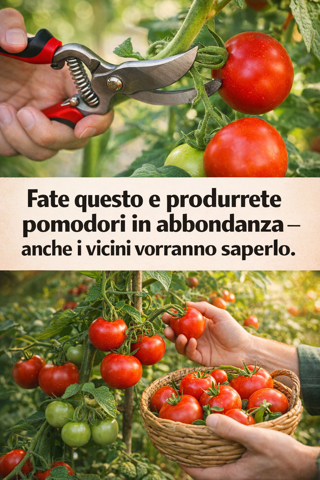 Fate questo e produrrete pomodori in abbondanza – anche i vicini vorranno saperlo.