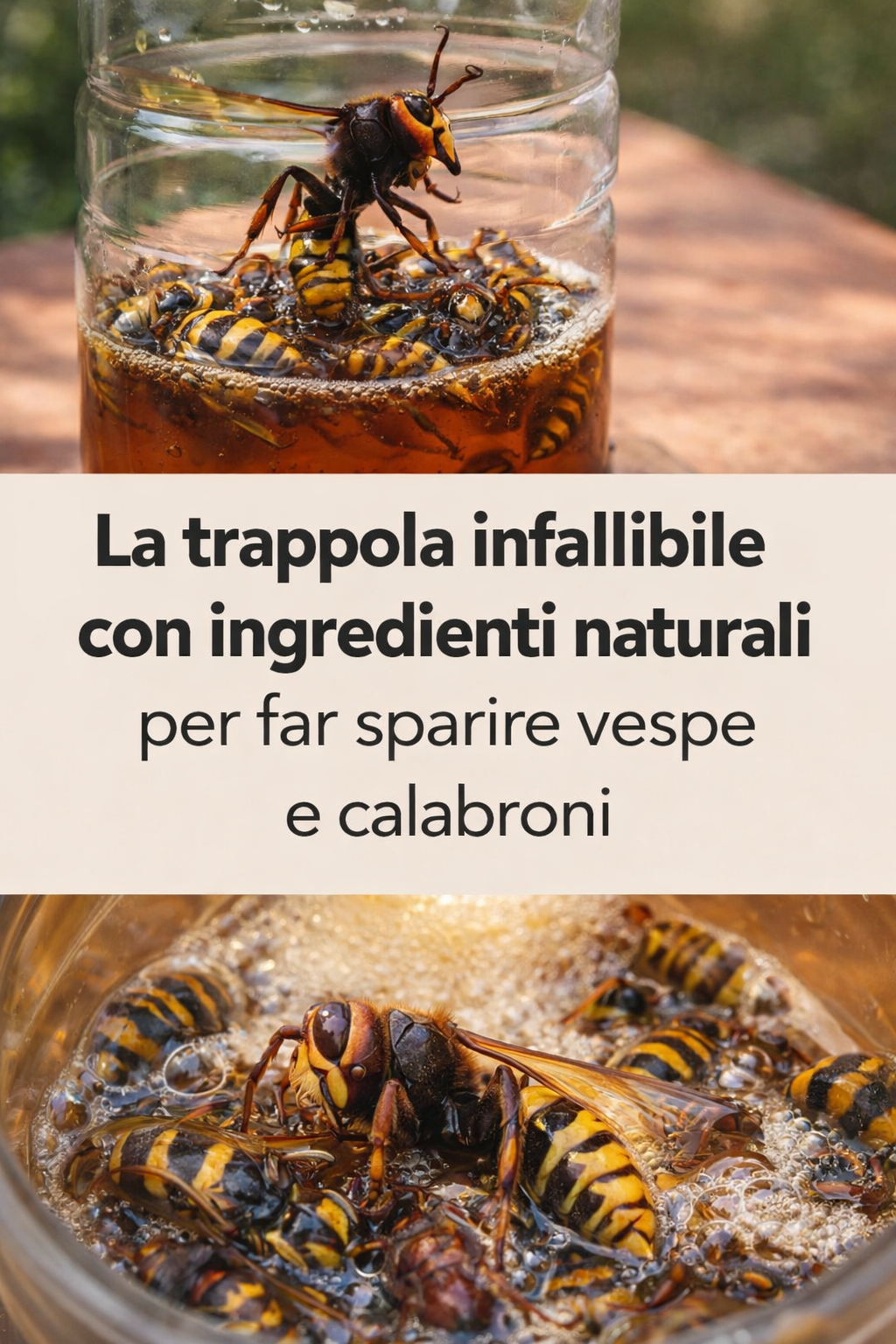 La trappola infallibile con ingredienti naturali per far sparire vespe e calabroni