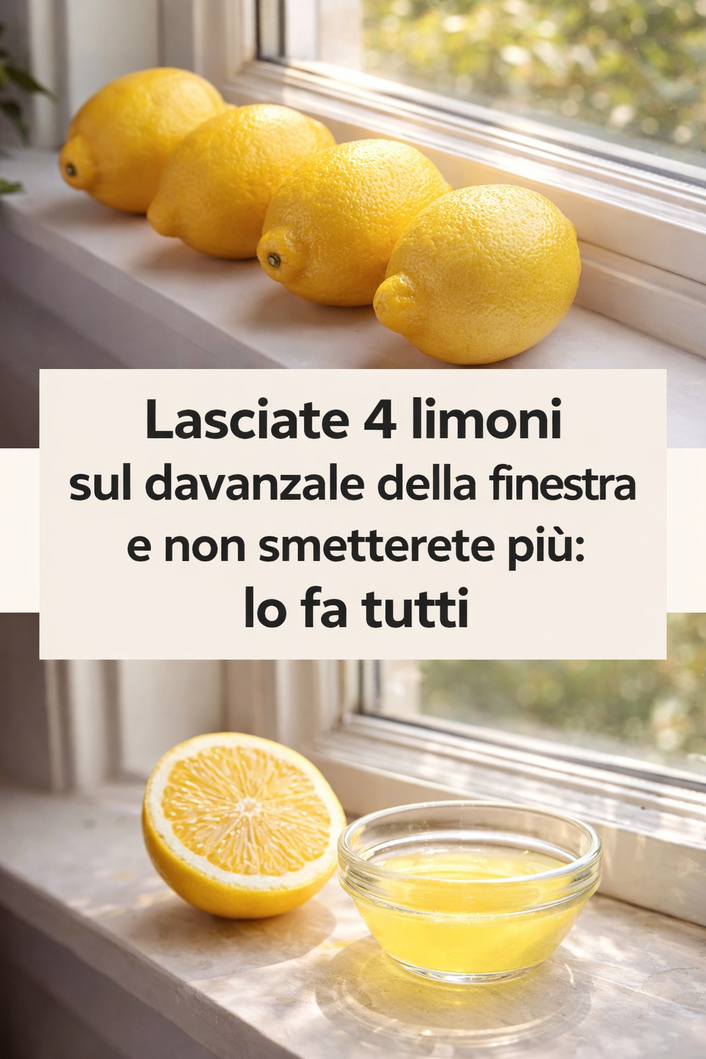 Lasciate 4 limoni sul davanzale della finestra e non smetterete più: lo fa tutti
