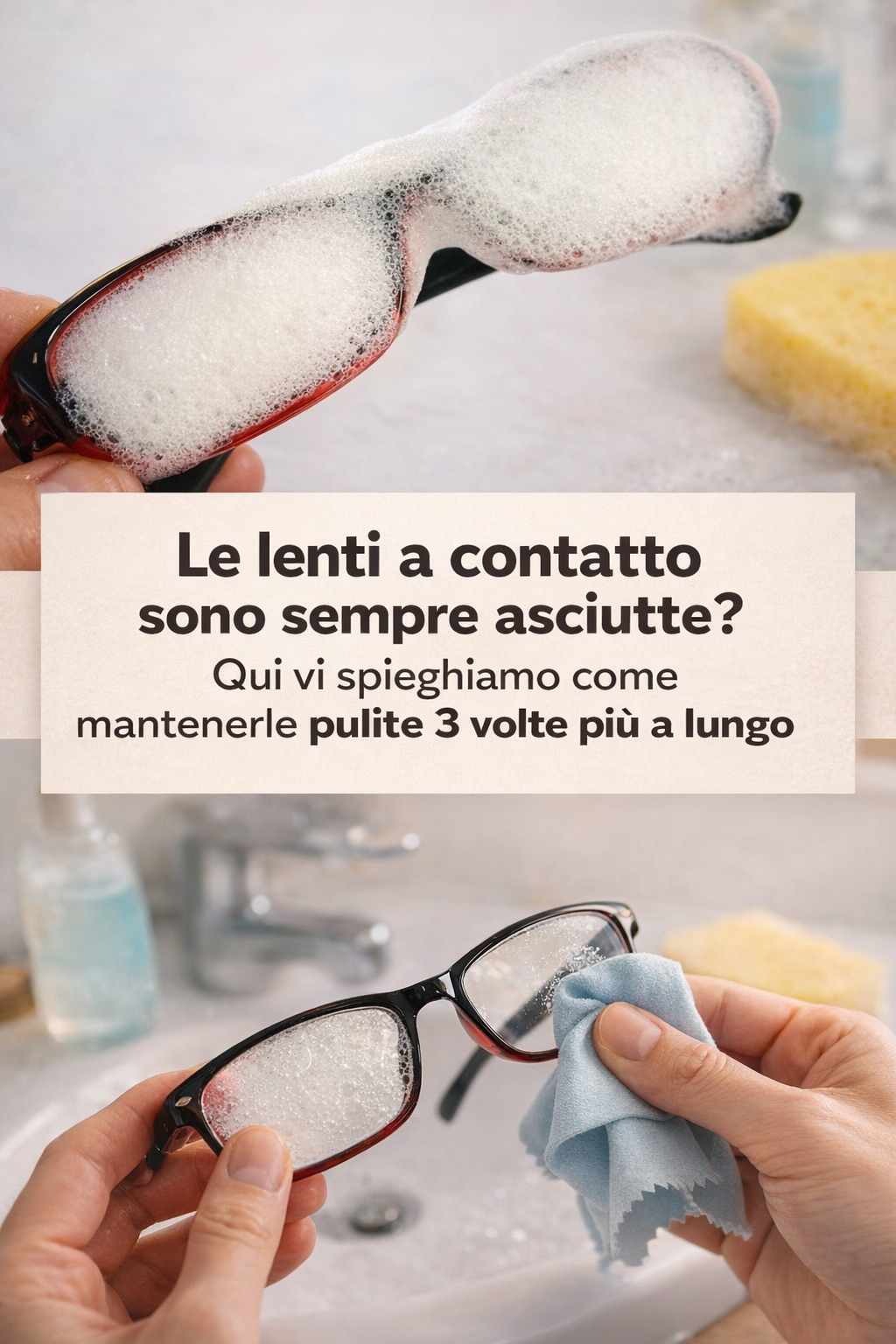 Le lenti a contatto sono sempre asciutte? Qui vi spieghiamo come mantenerle pulite 3 volte più a lungo