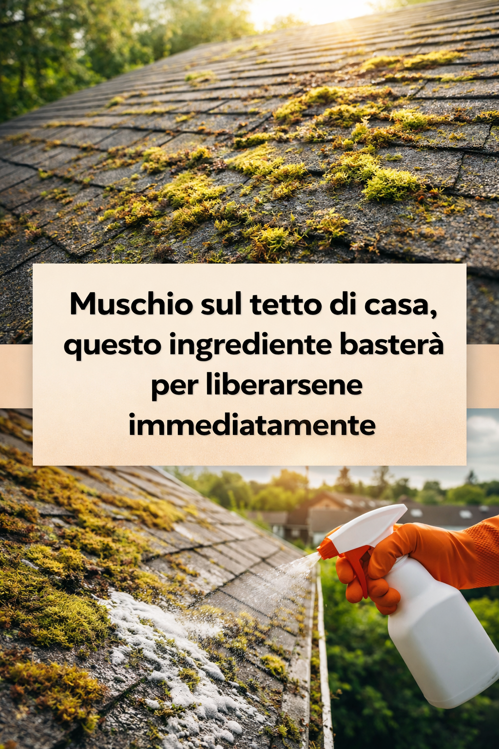 Muschio sul tetto di casa, questo ingrediente basterà per liberarsene immediatamente
