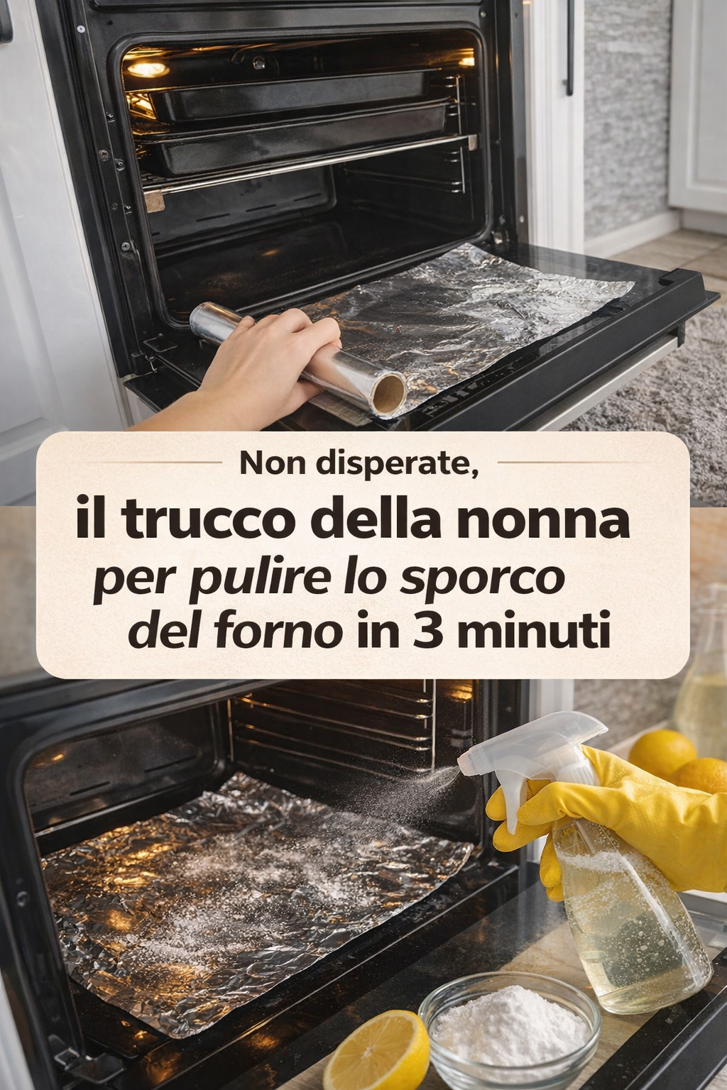 Non disperate, il trucco della nonna per pulire lo sporco del forno in 3 minuti