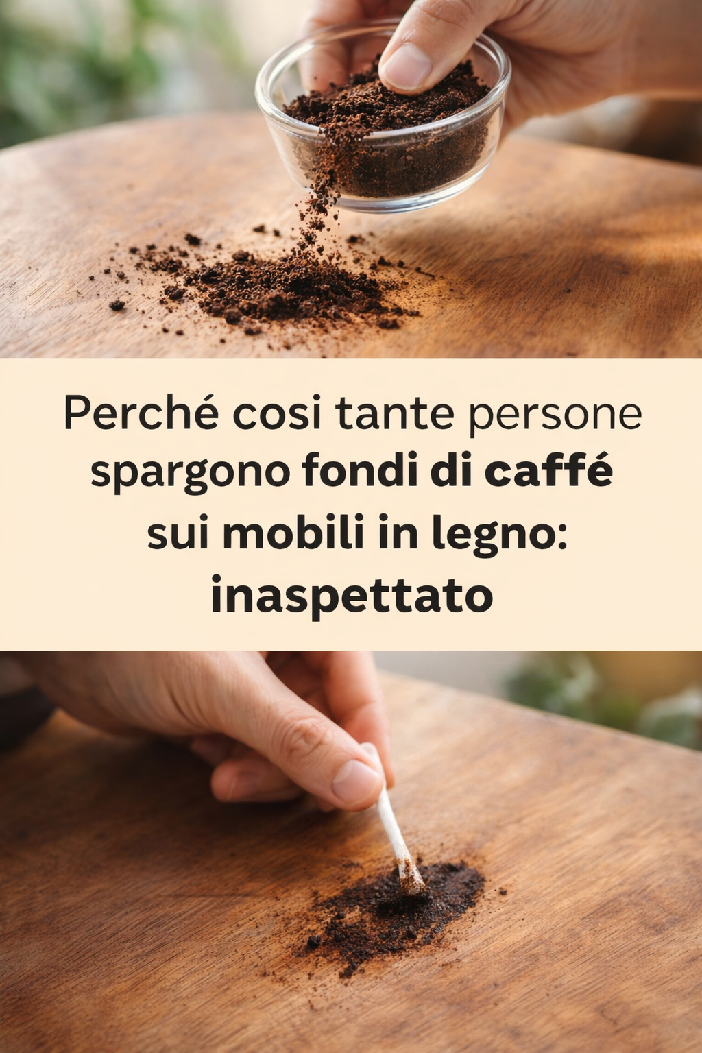 Perché così tante persone spargono fondi di caffè sui mobili in legno: inaspettato