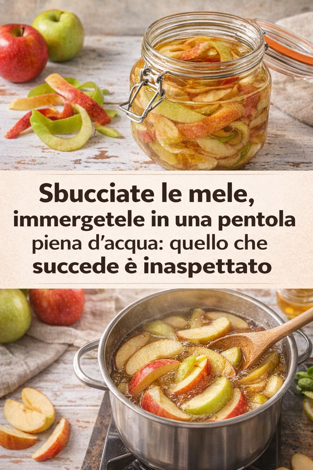 Sbucciate le mele, immergetele in una pentola piena d’acqua: quello che succede è inaspettato