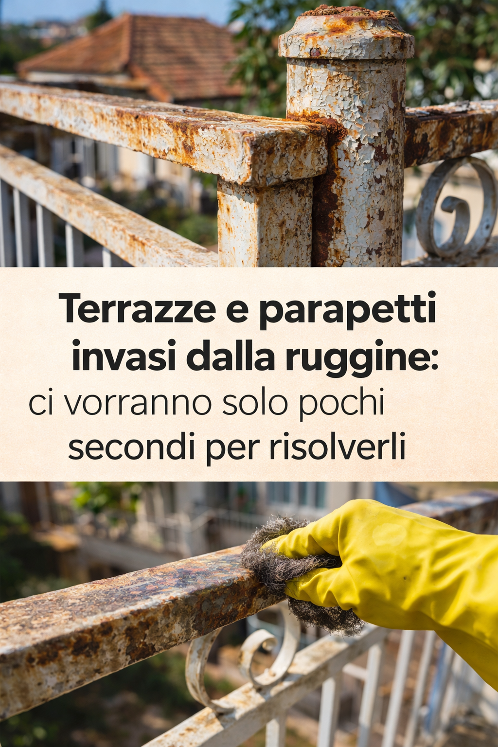 Terrazze e parapetti invasi dalla ruggine: ci vorranno solo pochi secondi per risolverli