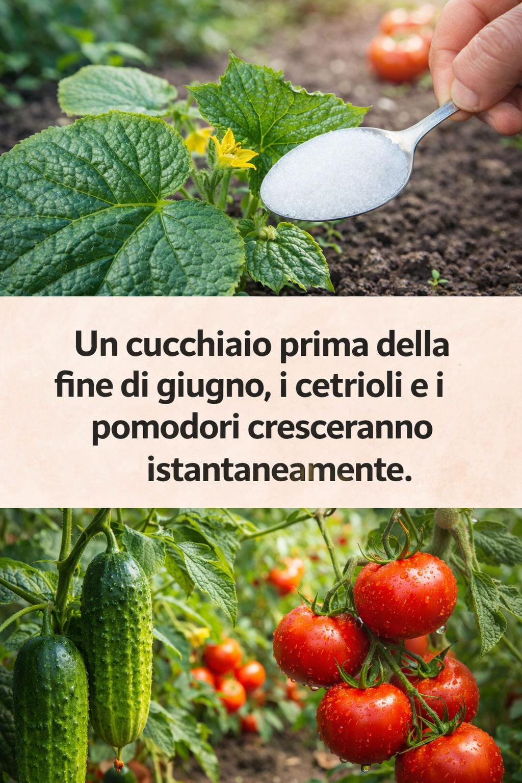 Un cucchiaio prima della fine di giugno, i cetrioli e i pomodori cresceranno istantaneamente.