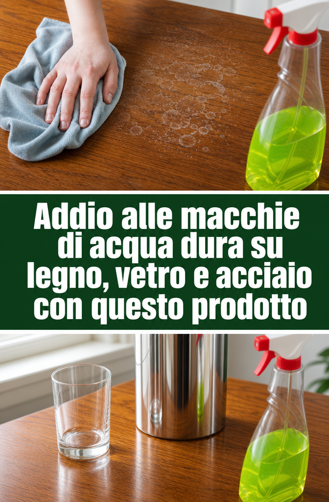 Addio alle macchie di acqua dura su legno, vetro e acciaio con questo prodotto