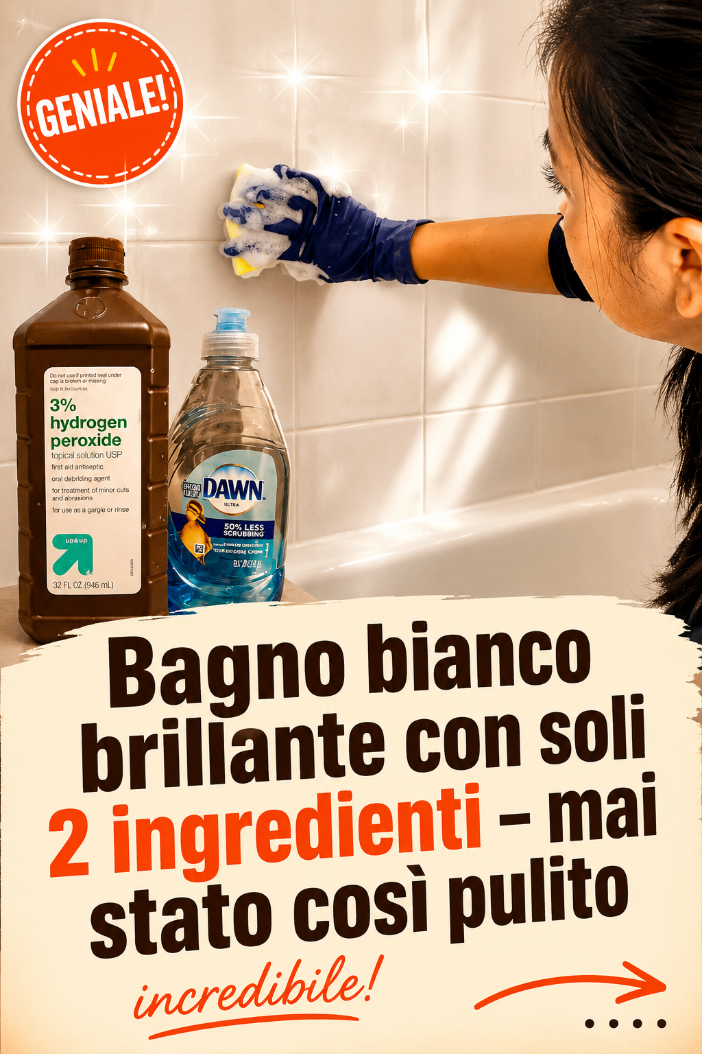Bagno bianco brillante con soli 2 ingredienti – mai stato così pulito