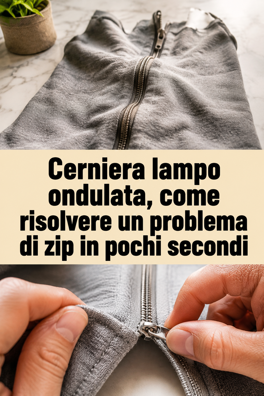 Cerniera lampo ondulata, come risolvere un problema di zip in pochi secondi