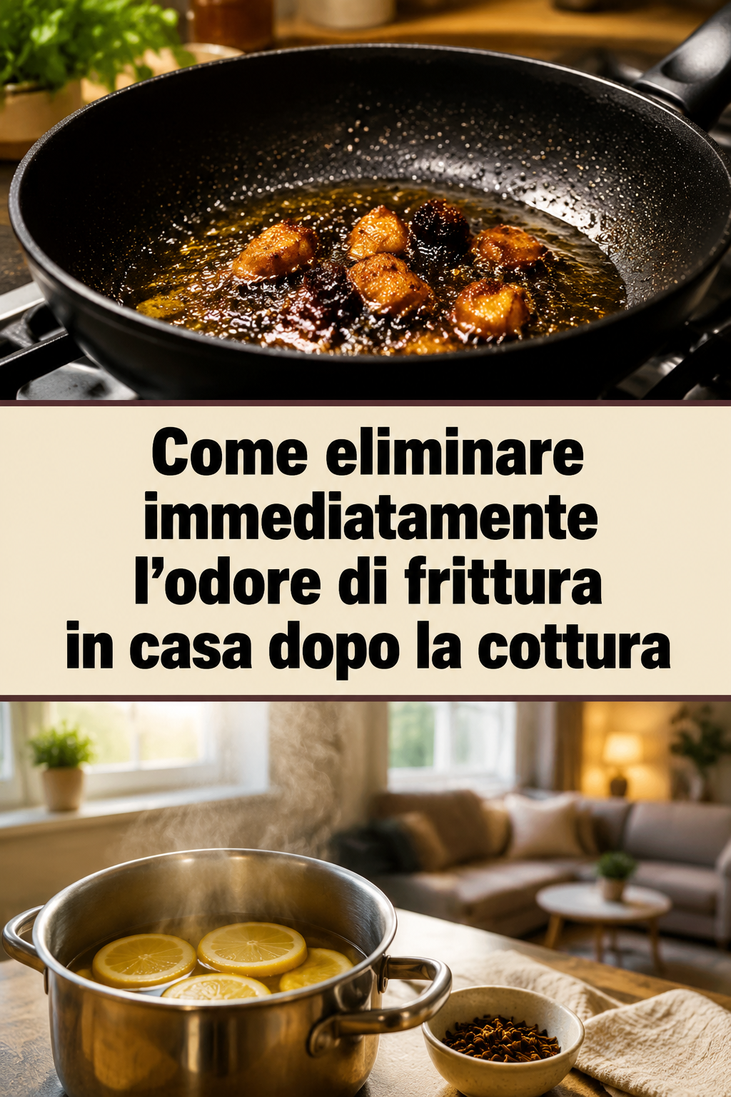 Come eliminare immediatamente l’odore di frittura in casa dopo la cottura