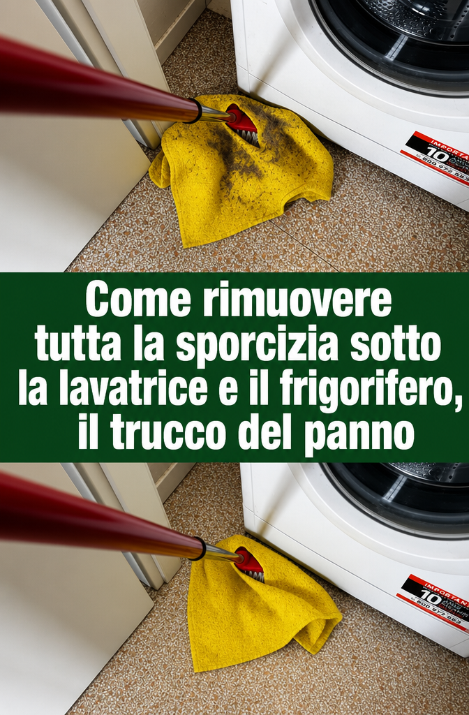 Come rimuovere tutta la sporcizia sotto la lavatrice e il frigorifero, il trucco del panno
