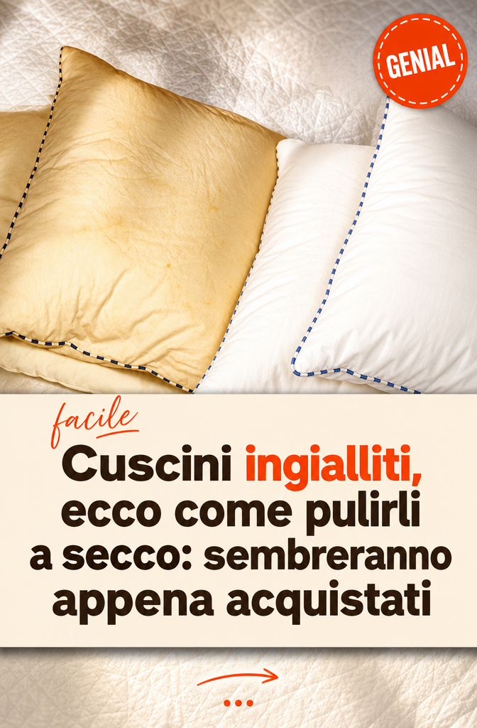 Cuscini ingialliti, ecco come pulirli a secco: sembreranno appena acquistati