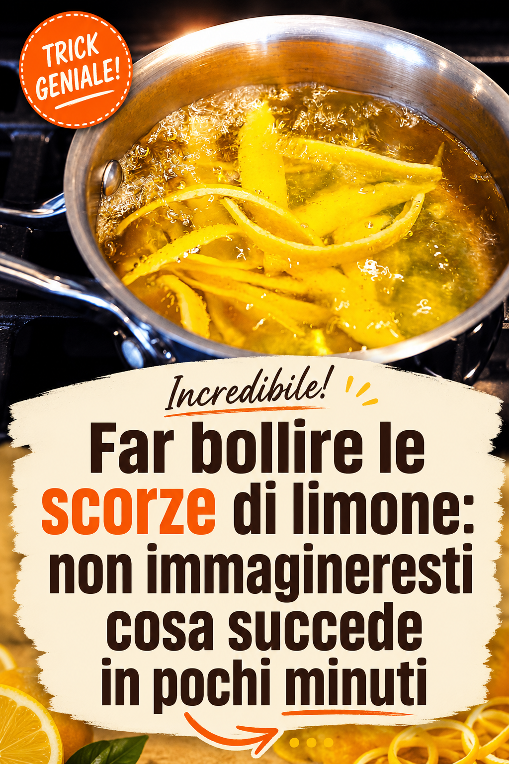 Far bollire le scorze di limone: non immagineresti cosa succede in pochi minuti