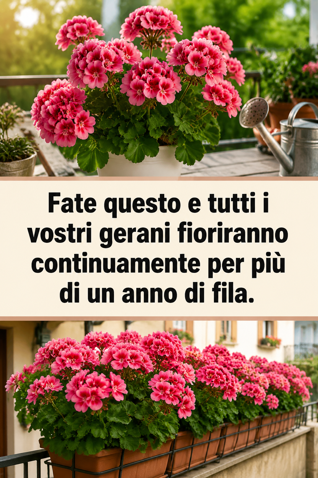 Fate questo e tutti i vostri gerani fioriranno continuamente per più di un anno di fila.