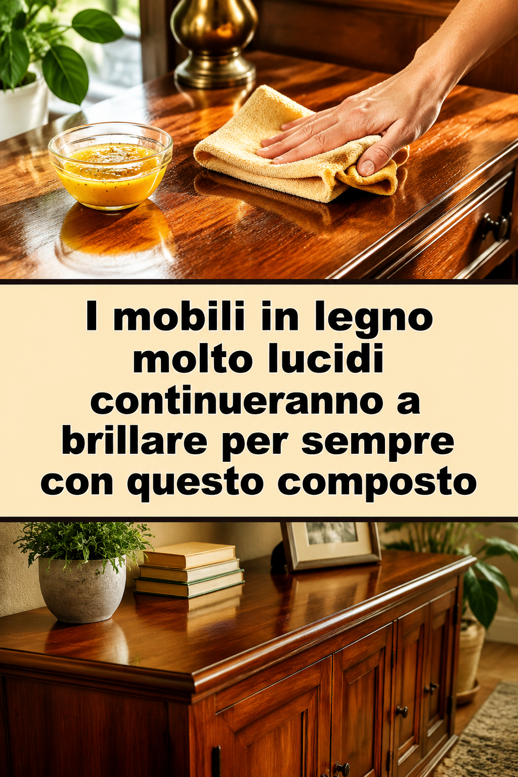 I mobili in legno molto lucidi continueranno a brillare per sempre con questo composto