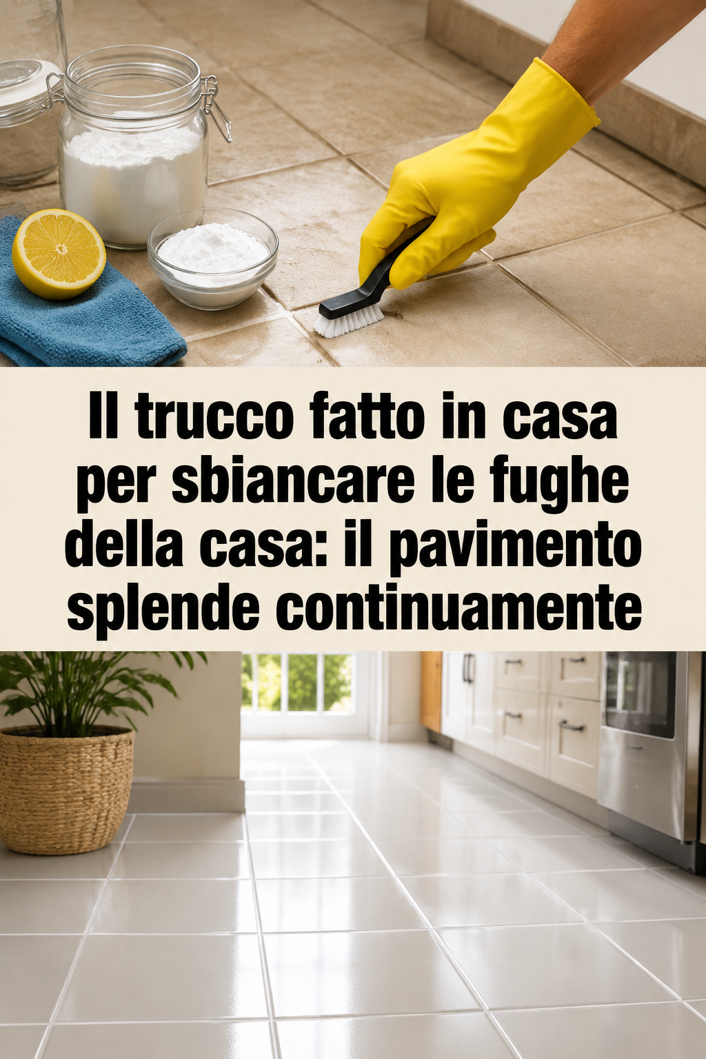 Il trucco fatto in casa per sbiancare le fughe della casa: il pavimento splende continuamente