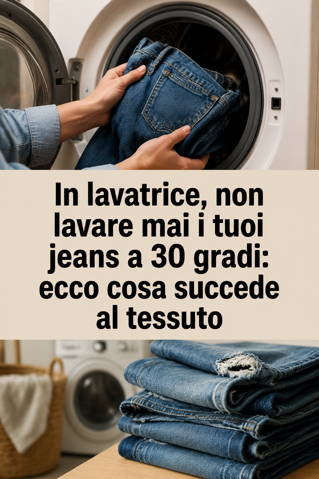 In lavatrice, non lavare mai i tuoi jeans a 30 gradi: ecco cosa succede al tessuto