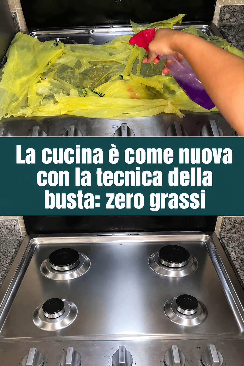 La cucina è come nuova con la tecnica della busta: zero grassi