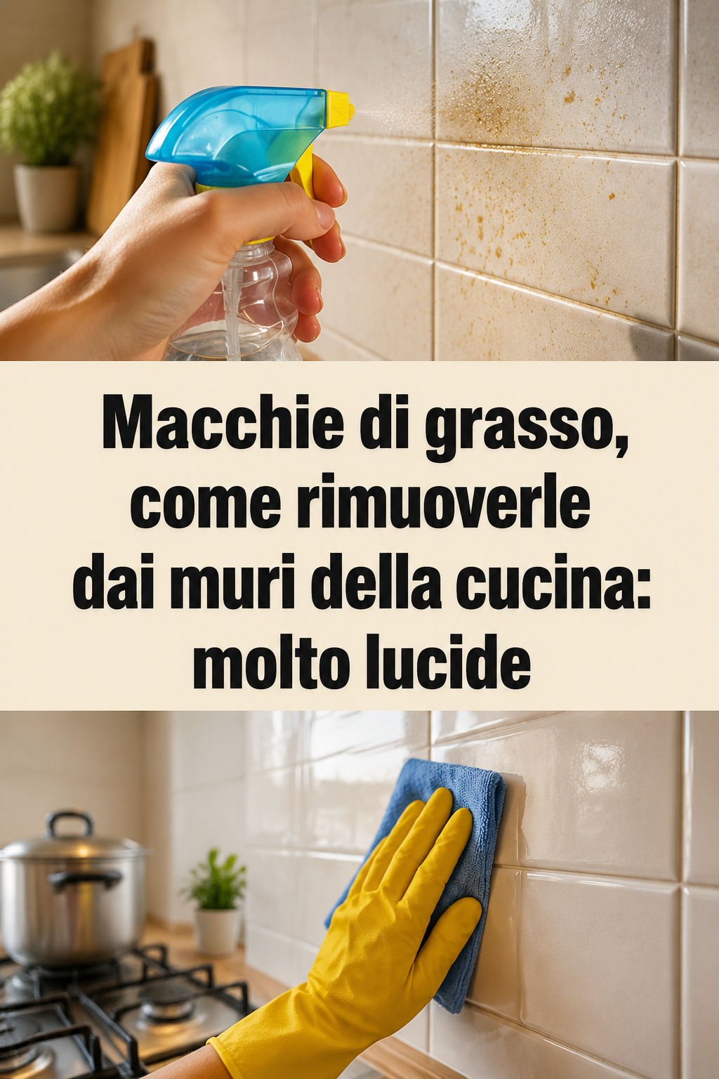 Macchie di grasso, come rimuoverle dai muri della cucina: molto lucide