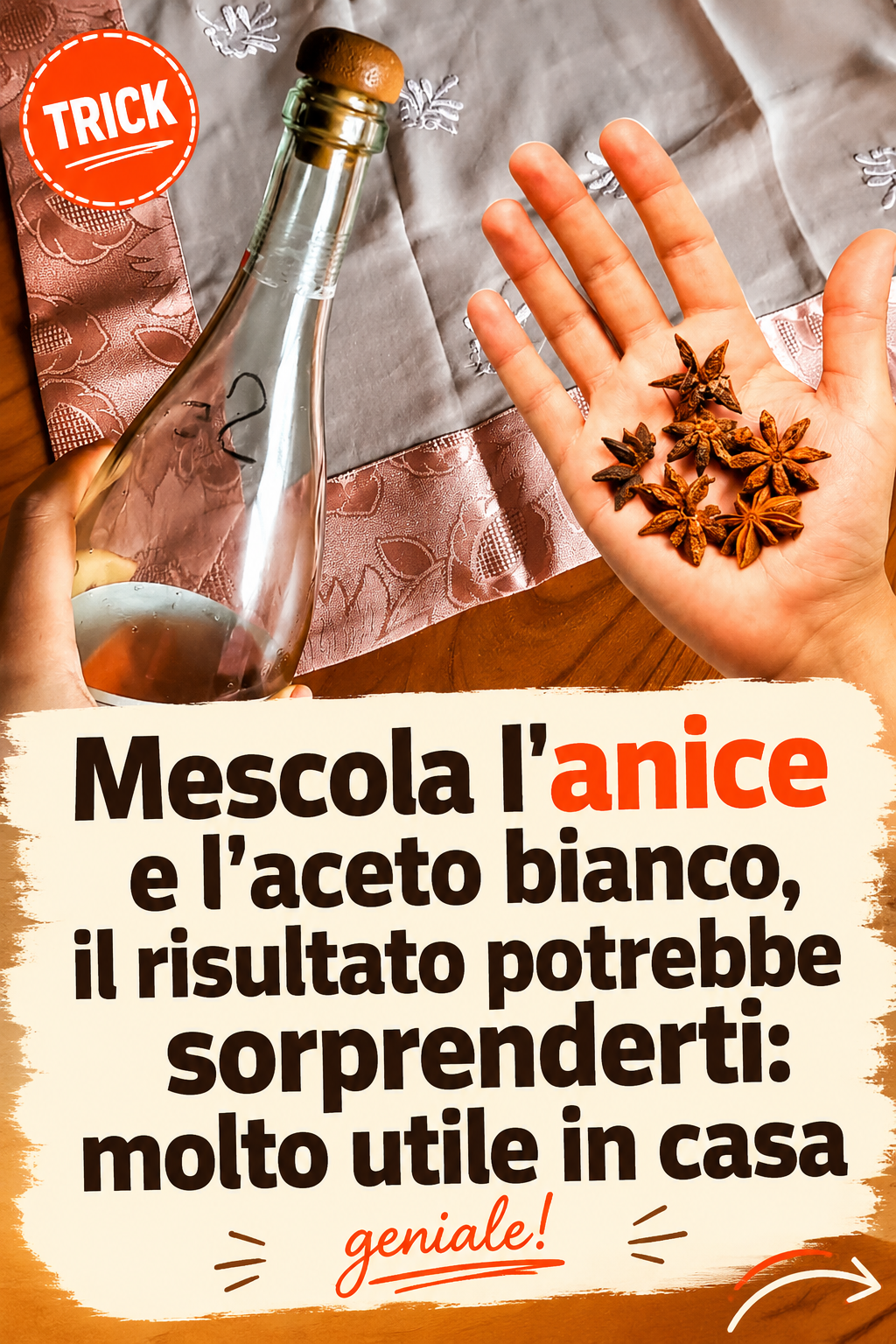 Mescola l’anice e l’aceto bianco, il risultato potrebbe sorprenderti: molto utile in casa