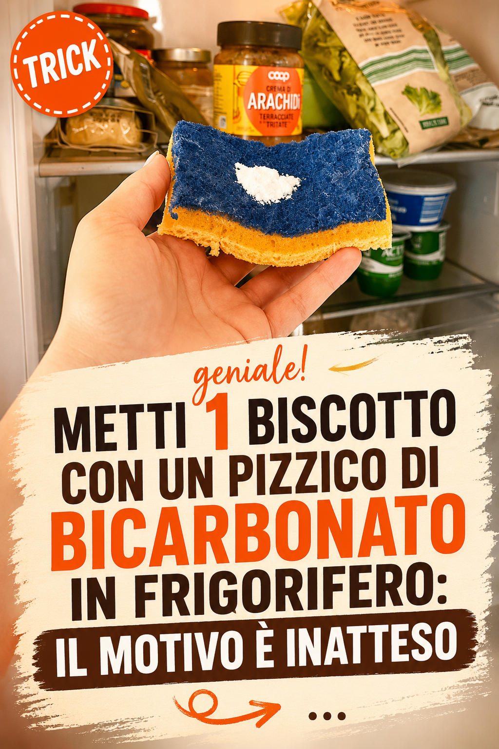 Metti 1 biscotto con un pizzico di bicarbonato in frigorifero: il motivo è inatteso