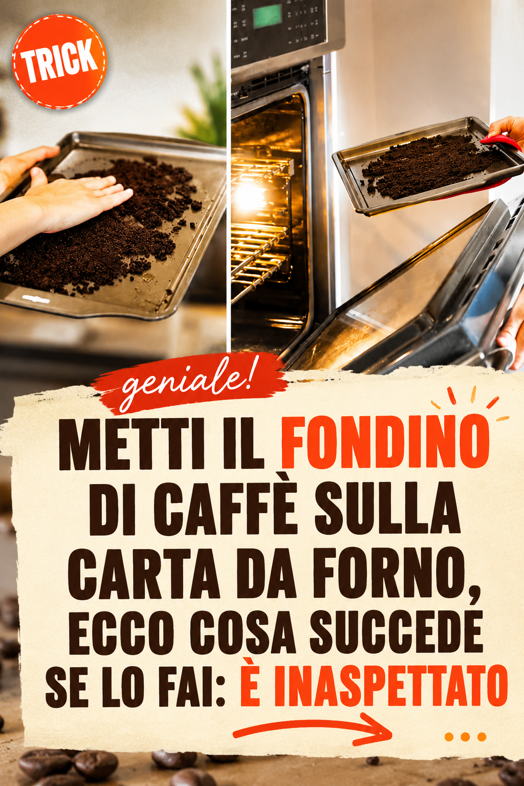Metti il fondino di caffè sulla carta da forno, ecco cosa succede se lo fai: è inaspettato