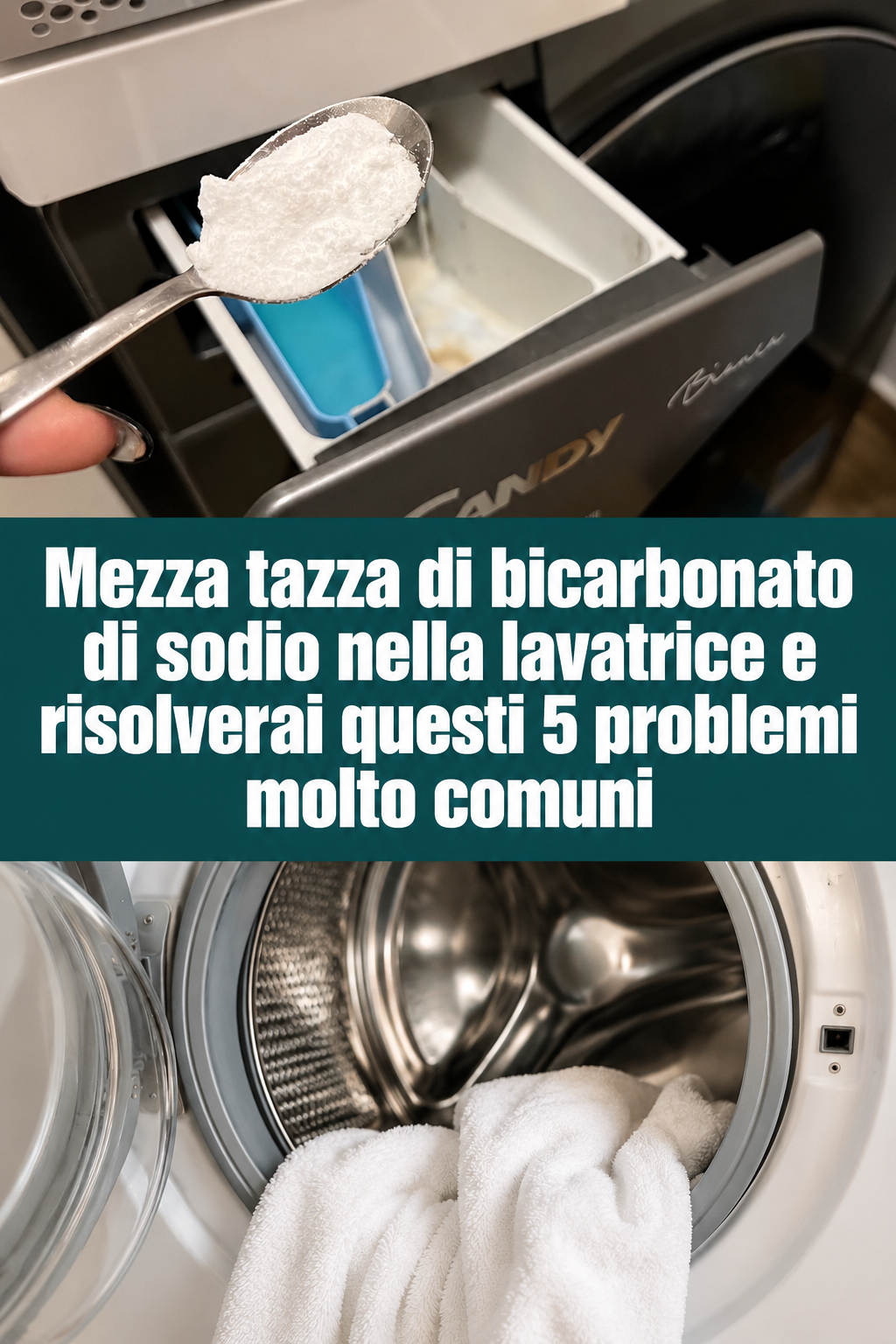Mezza tazza di bicarbonato di sodio nella lavatrice e risolverai questi 5 problemi molto comuni