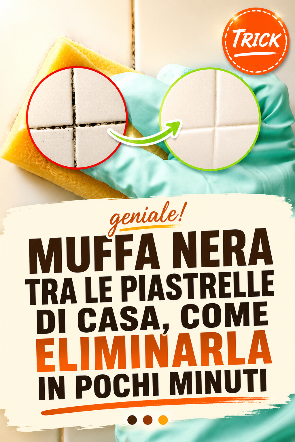 Muffa nera tra le piastrelle di casa, come eliminarla in pochi minuti