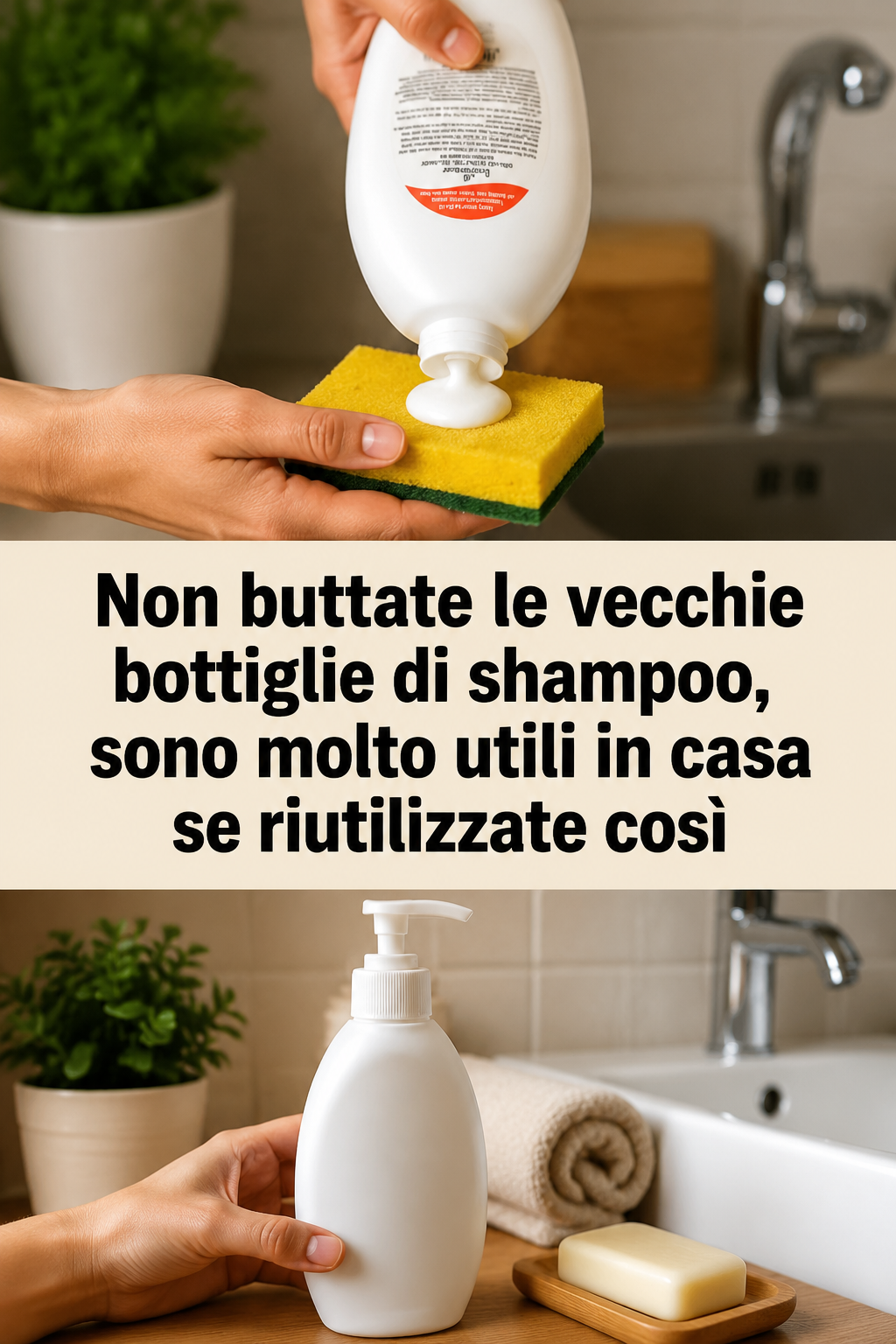 Non buttate le vecchie bottiglie di shampoo, sono molto utili in casa se riutilizzate così