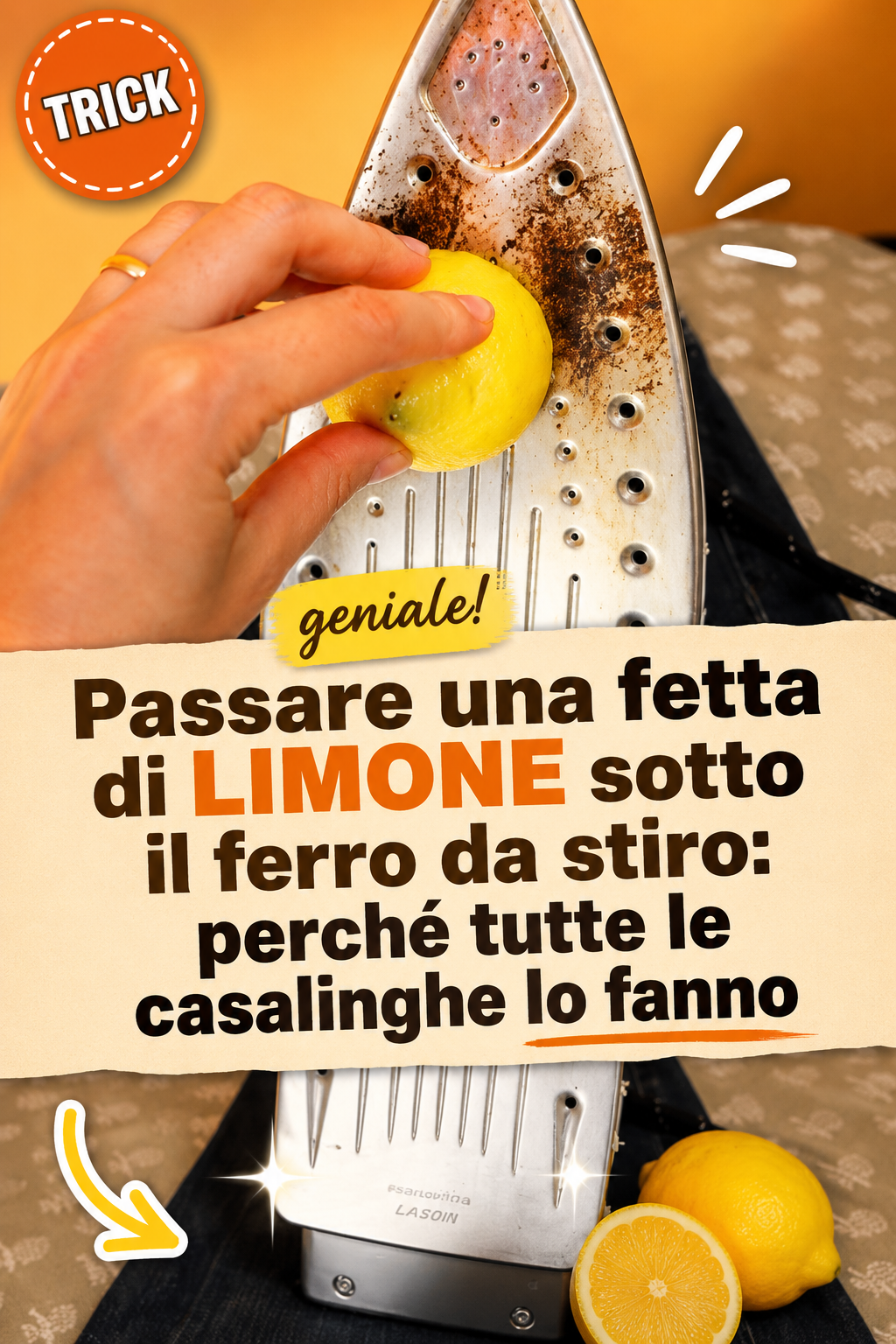 Passare una fetta di limone sotto il ferro da stiro: perché tutte le casalinghe lo fanno