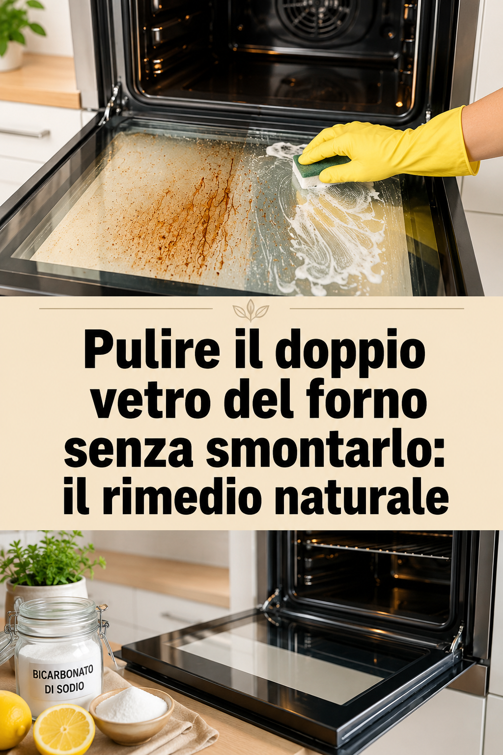 Pulire il doppio vetro del forno senza smontarlo: il rimedio naturale