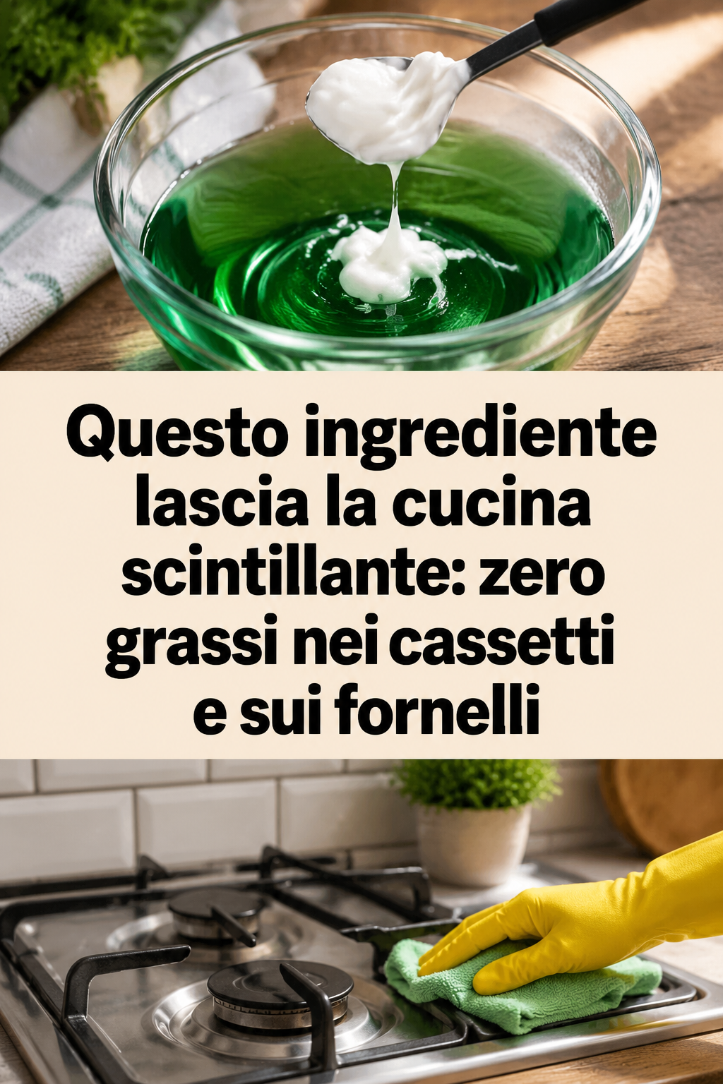 Questo ingrediente lascia la cucina scintillante: zero grassi nei cassetti e sui fornelli