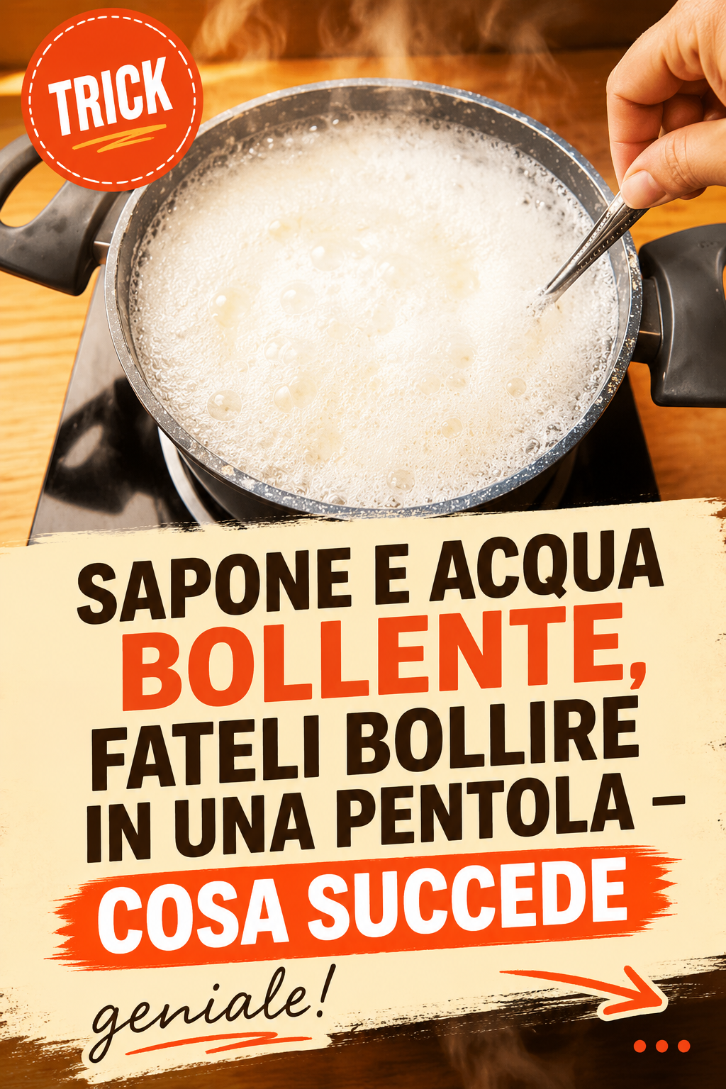 Sapone e acqua bollente, fateli bollire in una pentola – cosa succede