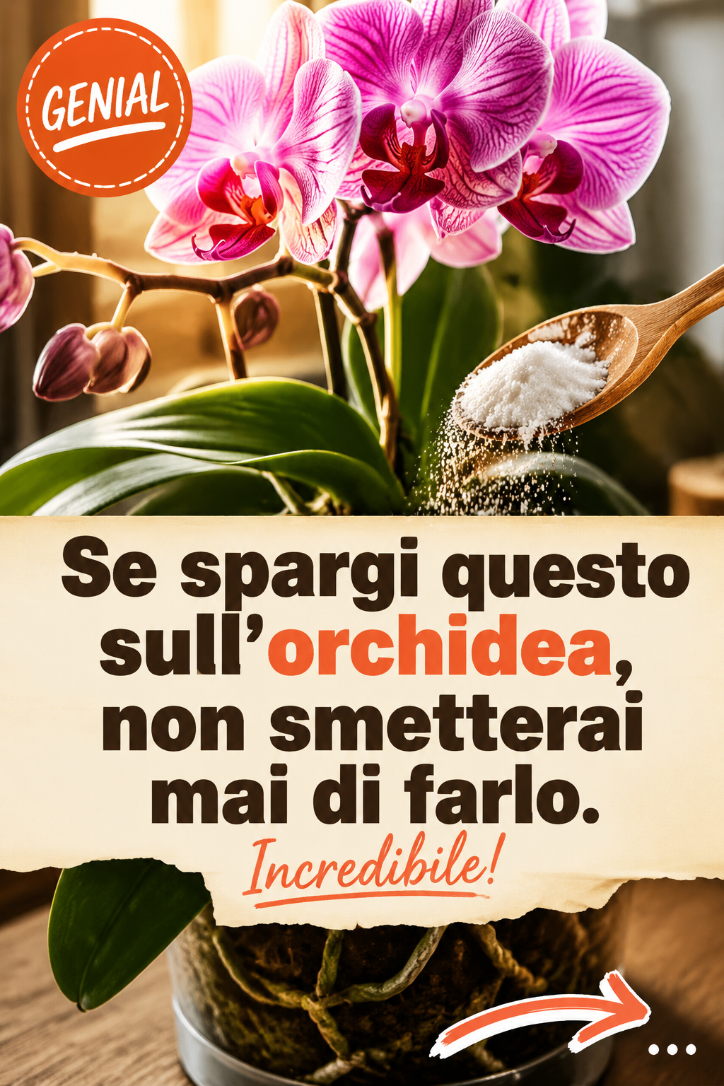Se spargi questo sull’orchidea, non smetterai mai di farlo.