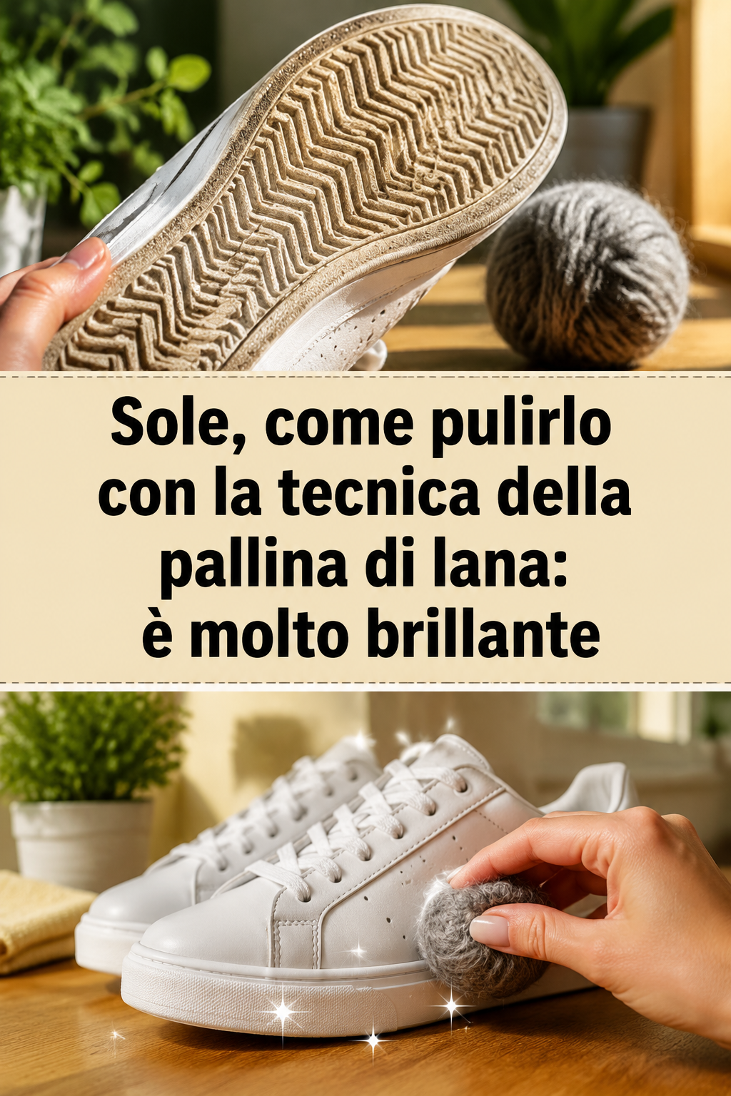 Sole, come pulirlo con la tecnica della pallina di lana: è molto brillante