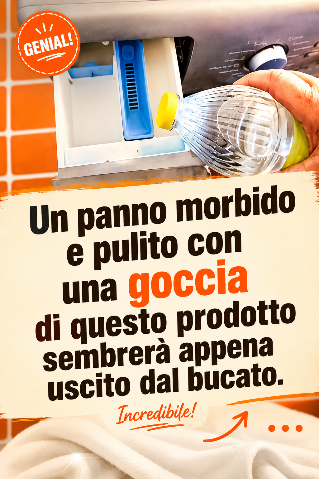 Un panno morbido e pulito con una goccia di questo prodotto sembrerà appena uscito dal bucato.