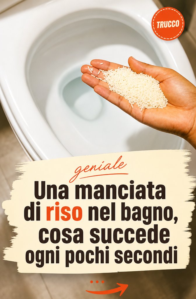 Una manciata di riso nel bagno, cosa succede ogni pochi secondi