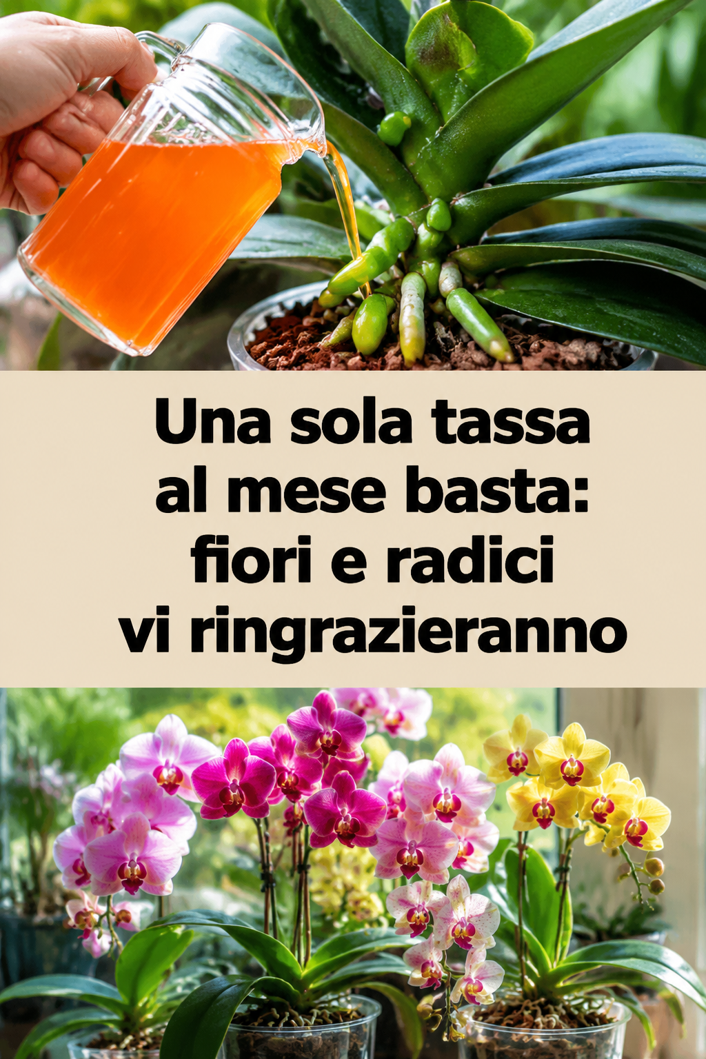 Una sola tassa al mese basta: fiori e radici vi ringrazieranno