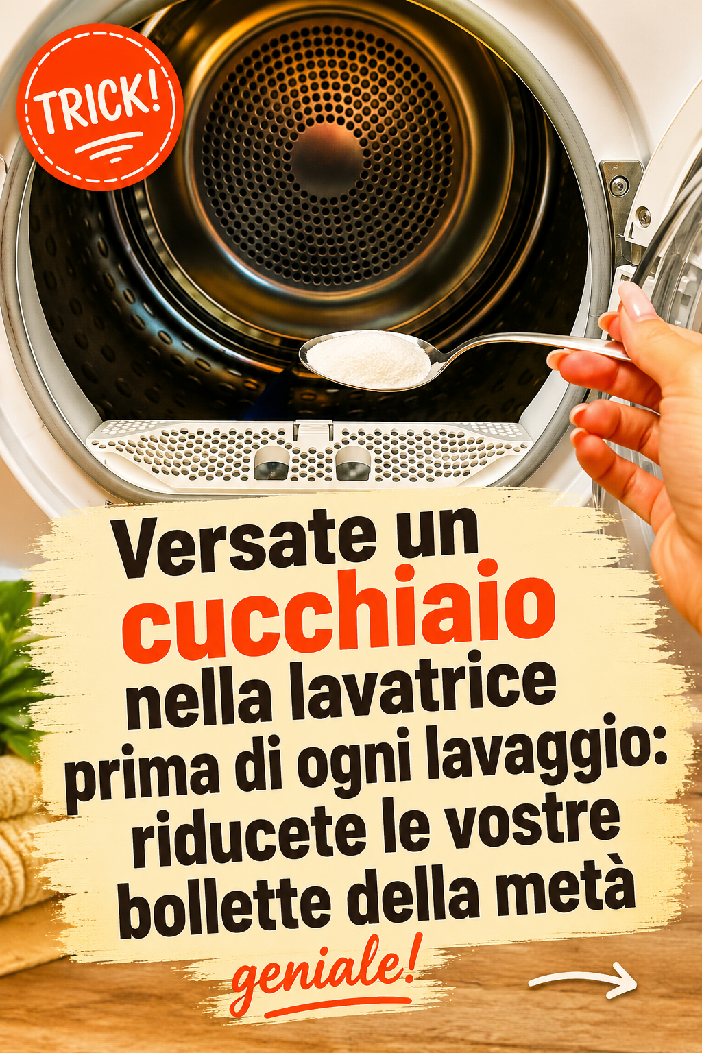 Versate un cucchiaio nella lavatrice prima di ogni lavaggio: riducete le vostre bollette della metà