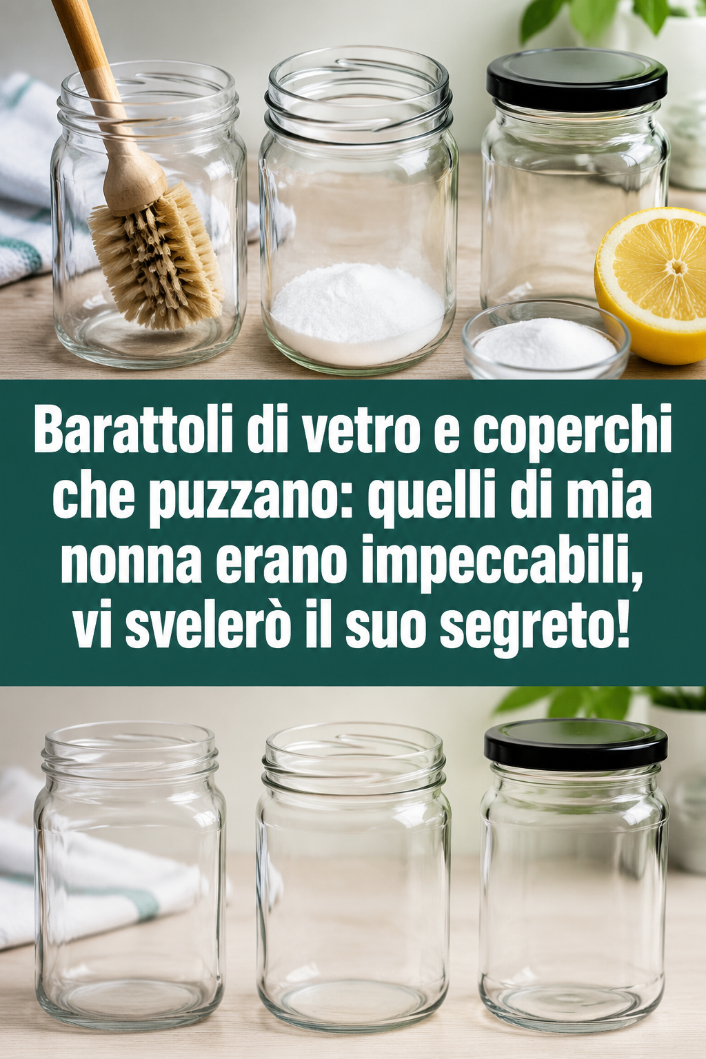 Barattoli di vetro e coperchi che puzzano: quelli di mia nonna erano impeccabili, vi svelerò il suo segreto!