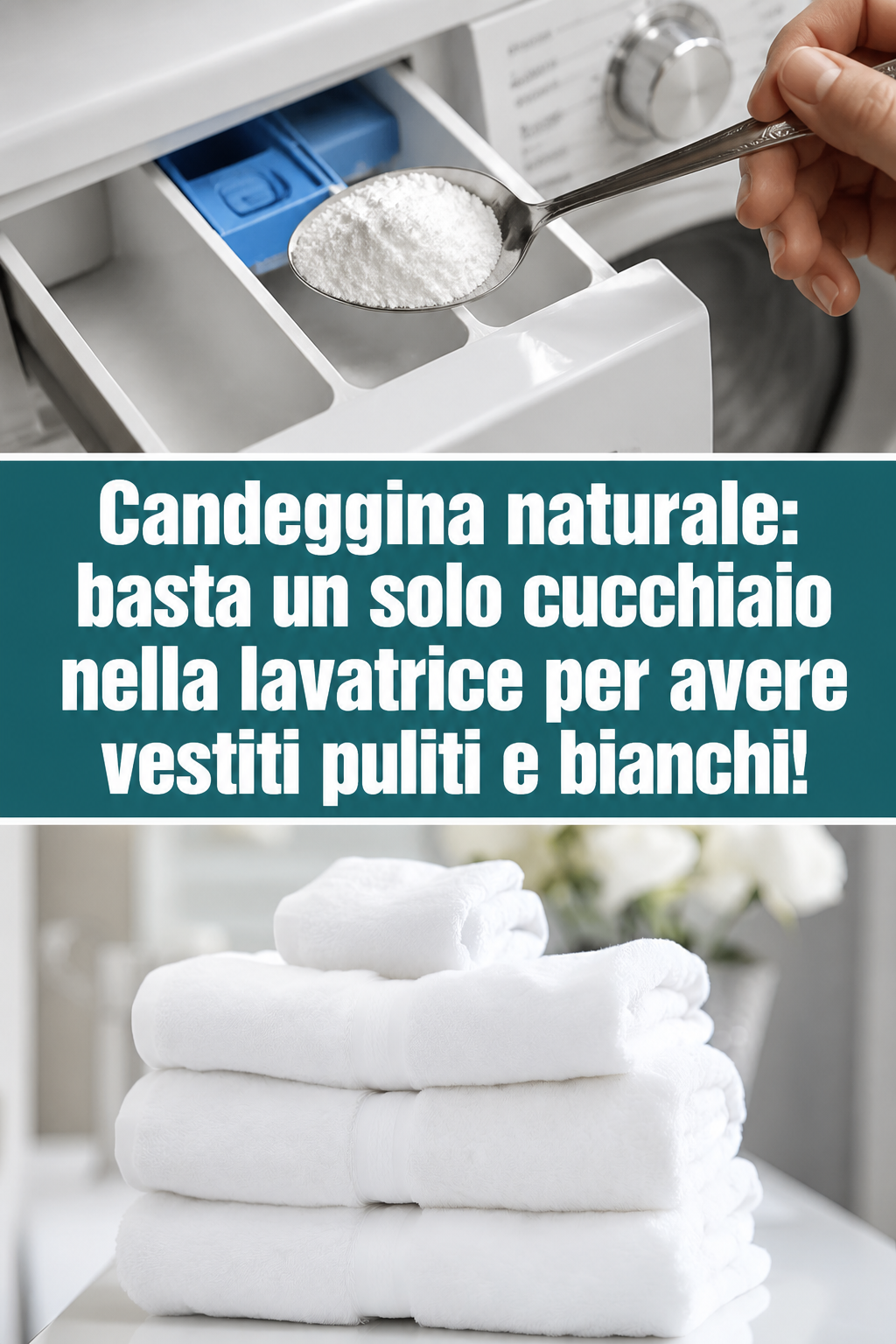 Candeggina naturale: basta un solo cucchiaio nella lavatrice per avere vestiti puliti e bianchi!