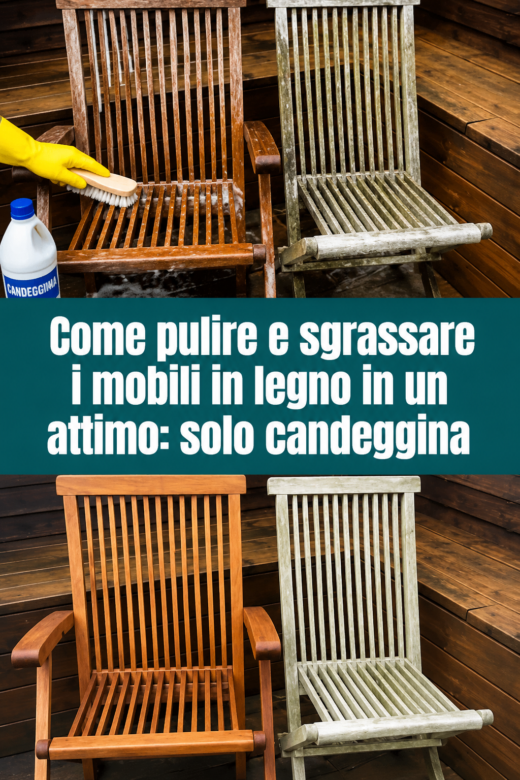 Come pulire e sgrassare i mobili in legno in un attimo: solo candeggina