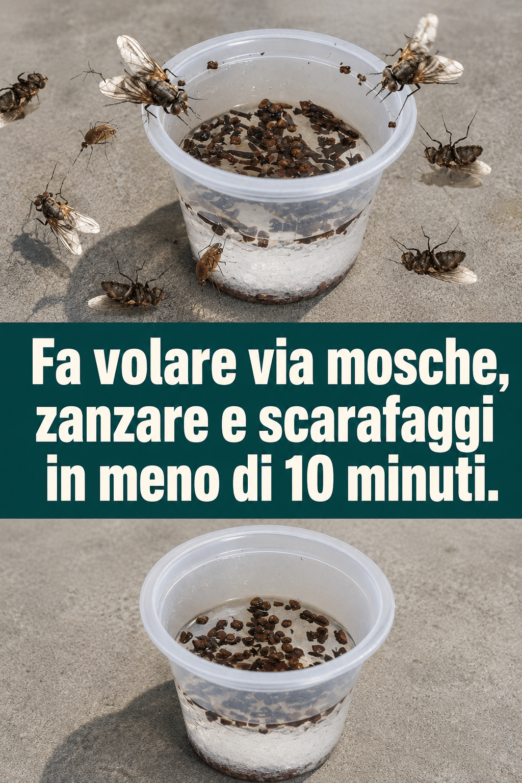 Fa volare via mosche, zanzare e scarafaggi in meno di 10 minuti.